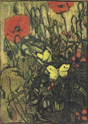 Vincent Van Gogh Poppies and Butterflies (nn04)